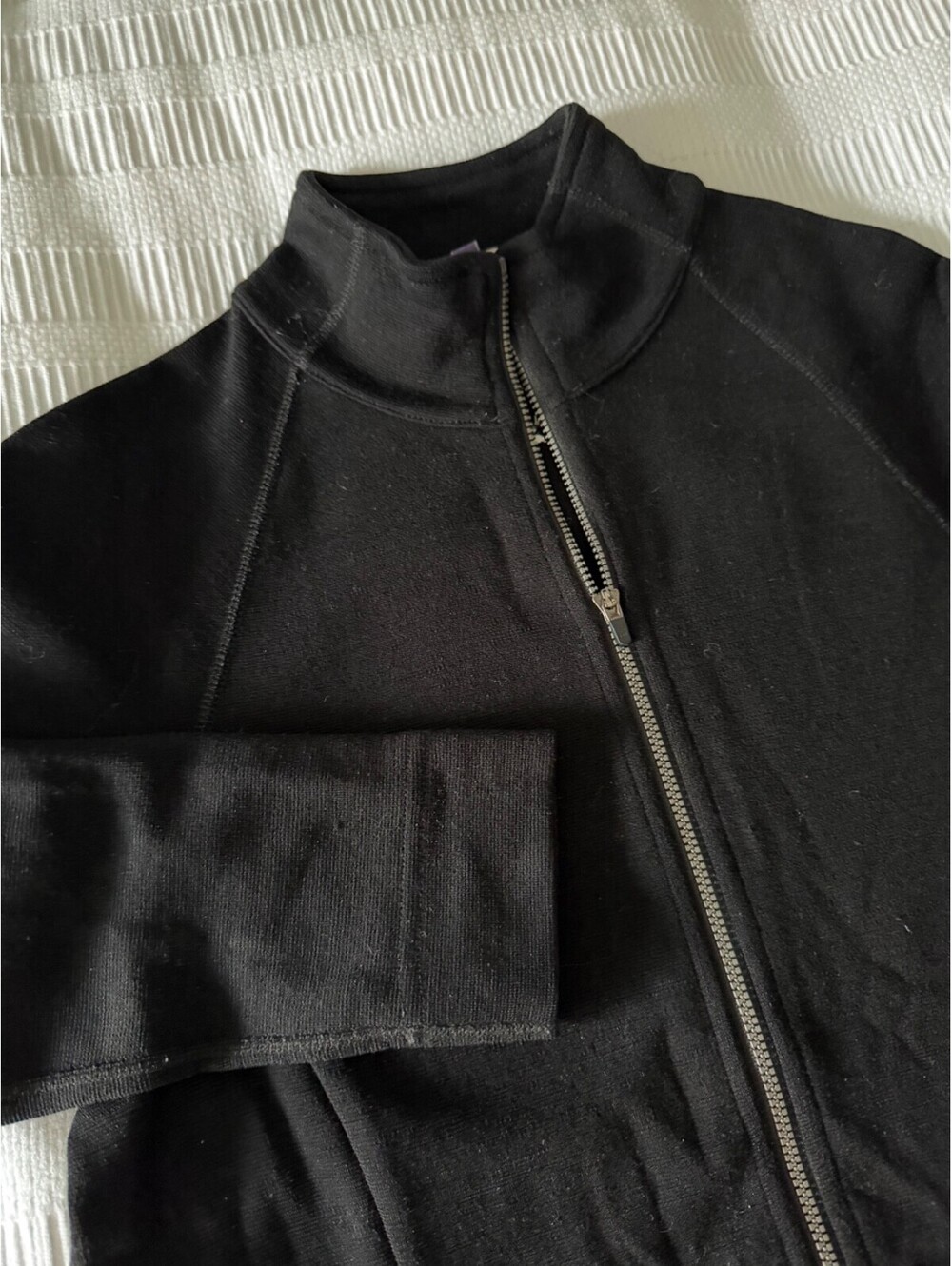 Ibex Full Zip Up Merino Wool Womens Jacket Sweater Size Medium Solid Black